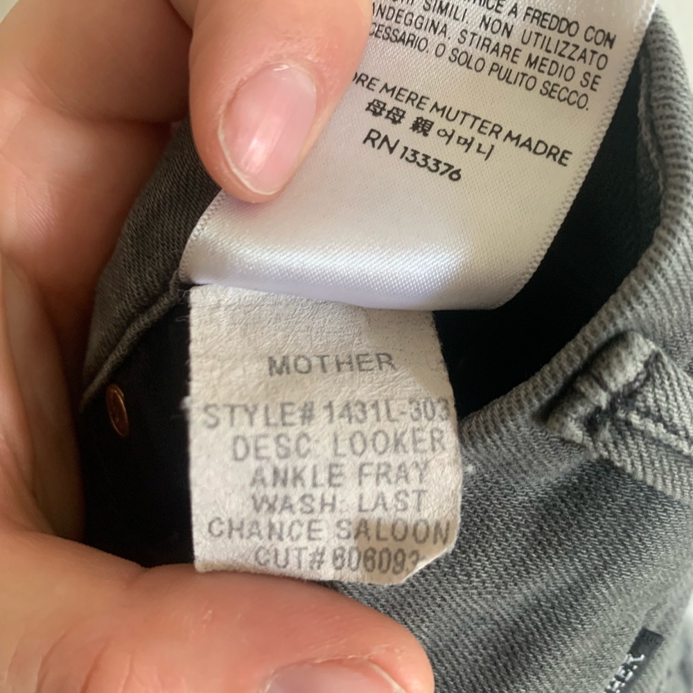 Mother Denim Gray Looker Ankle Fray in Last Chance Saloon Distressed Skinny Jean - Picture 12 of 12